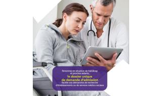 Illustration du Dossier Unique d’Admission permettant aux personnes en situation de handicap de déposer une demande d’admission en établissement ou service médico-social via ViaTrajectoire Handicap